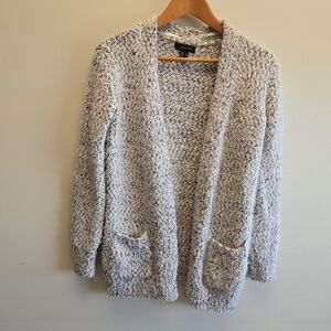 Atmosphere 6 Small Soft Gray White Cardigan Sweater